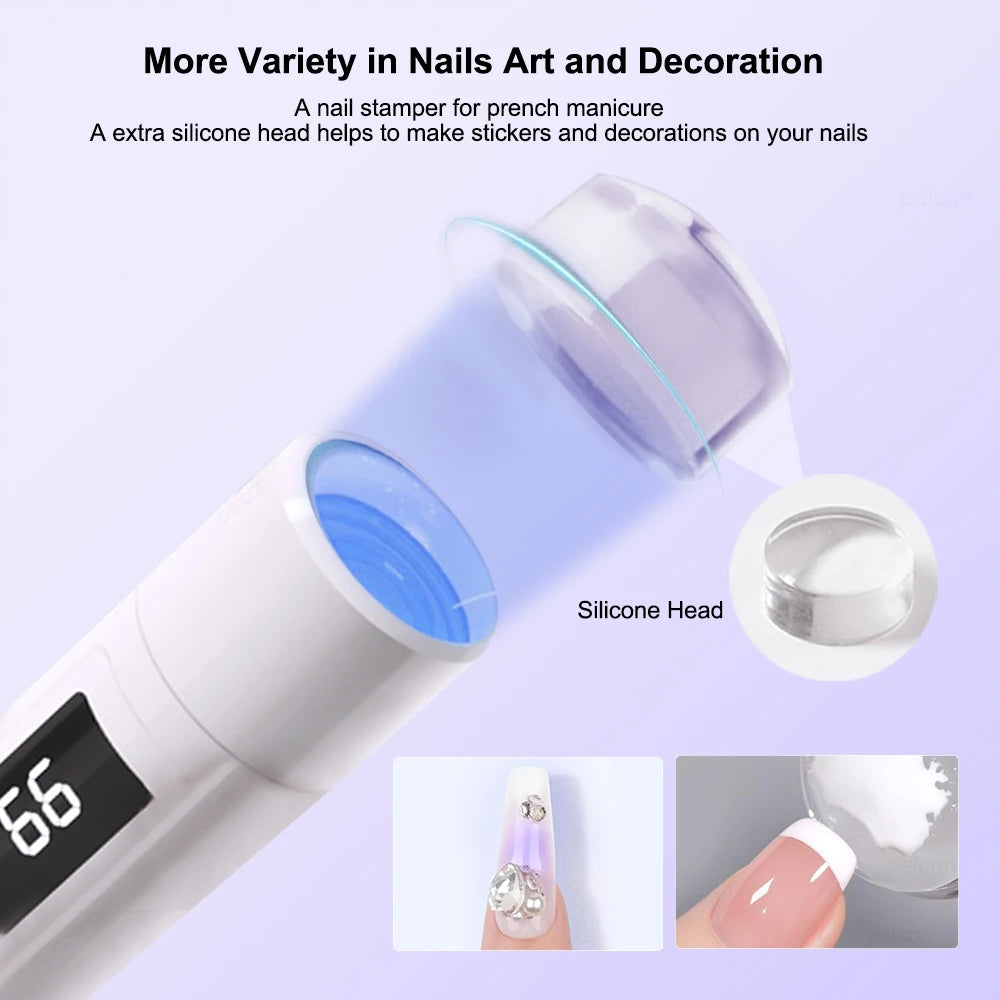 Mini UV LED Nail Dryer Lamp Cordless Foldable Curing Light for Nail Gel Polish Quick Dry Nail Art Manicure Tool for Home Salon
