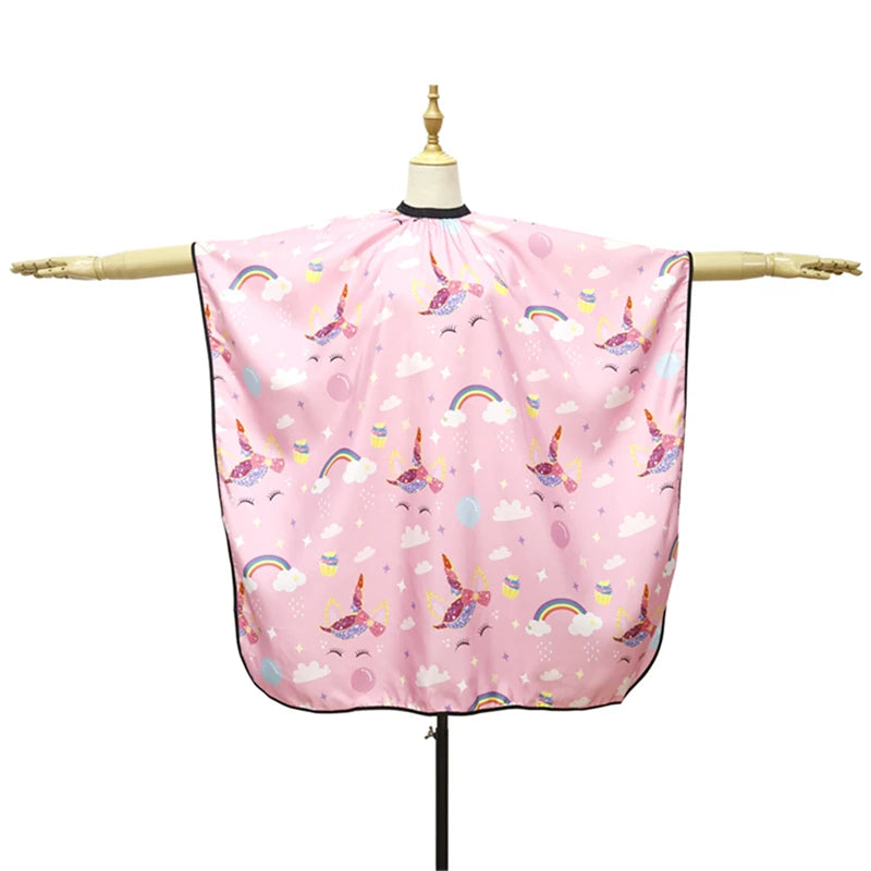 Salon Children  Cartoon Pattern Haircut Apron Waterproof Hairdressing Cloth Cape Professional Barbershop Styling Accessories