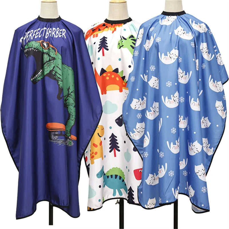 Salon Children  Cartoon Pattern Haircut Apron Waterproof Hairdressing Cloth Cape Professional Barbershop Styling Accessories