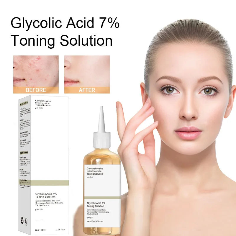 Glycolic Acid 7% Toning Solution To Remove Acne Moisturize Skin Rejuvenating Lotion Gentle Glycolic Acid Tone Exfoliating Toner