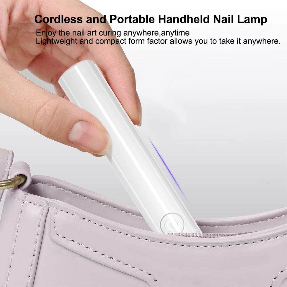 Mini UV LED Nail Dryer Lamp Cordless Foldable Curing Light for Nail Gel Polish Quick Dry Nail Art Manicure Tool for Home Salon