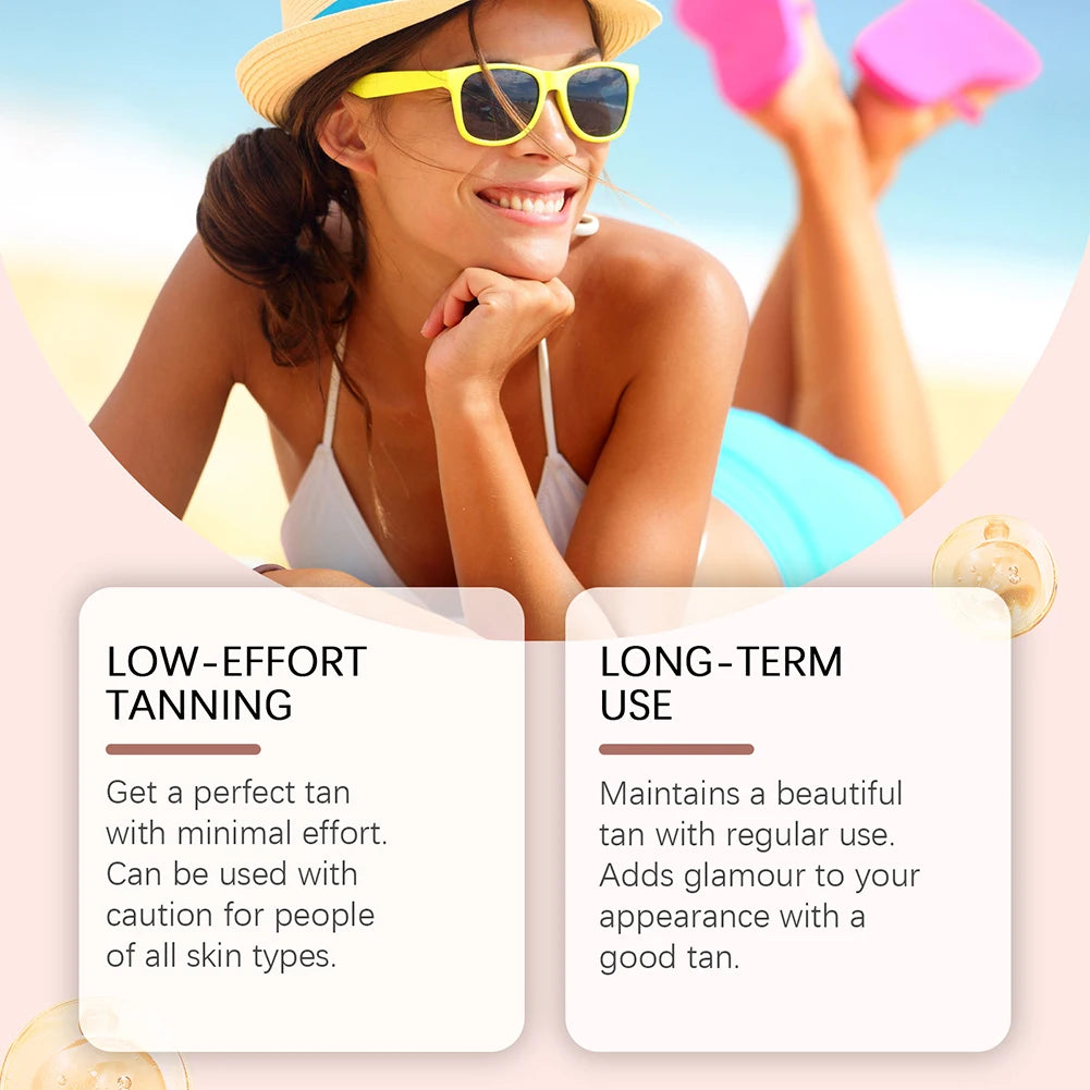 Oral Drinkable Sunless Tanning Drops Bronzer Natural Tanner Self-Tan Drinking Drops Nourishing Self Tanner for Sunless Fake-Tan