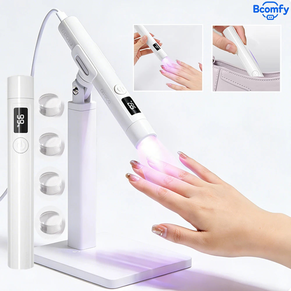 Mini UV LED Nail Dryer Lamp Cordless Foldable Curing Light for Nail Gel Polish Quick Dry Nail Art Manicure Tool for Home Salon
