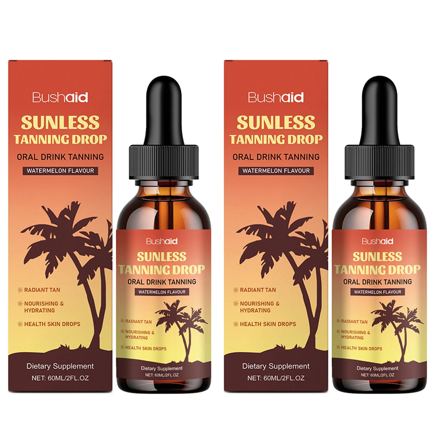 Oral Drinkable Sunless Tanning Drops Bronzer Natural Tanner Self-Tan Drinking Drops Nourishing Self Tanner for Sunless Fake-Tan