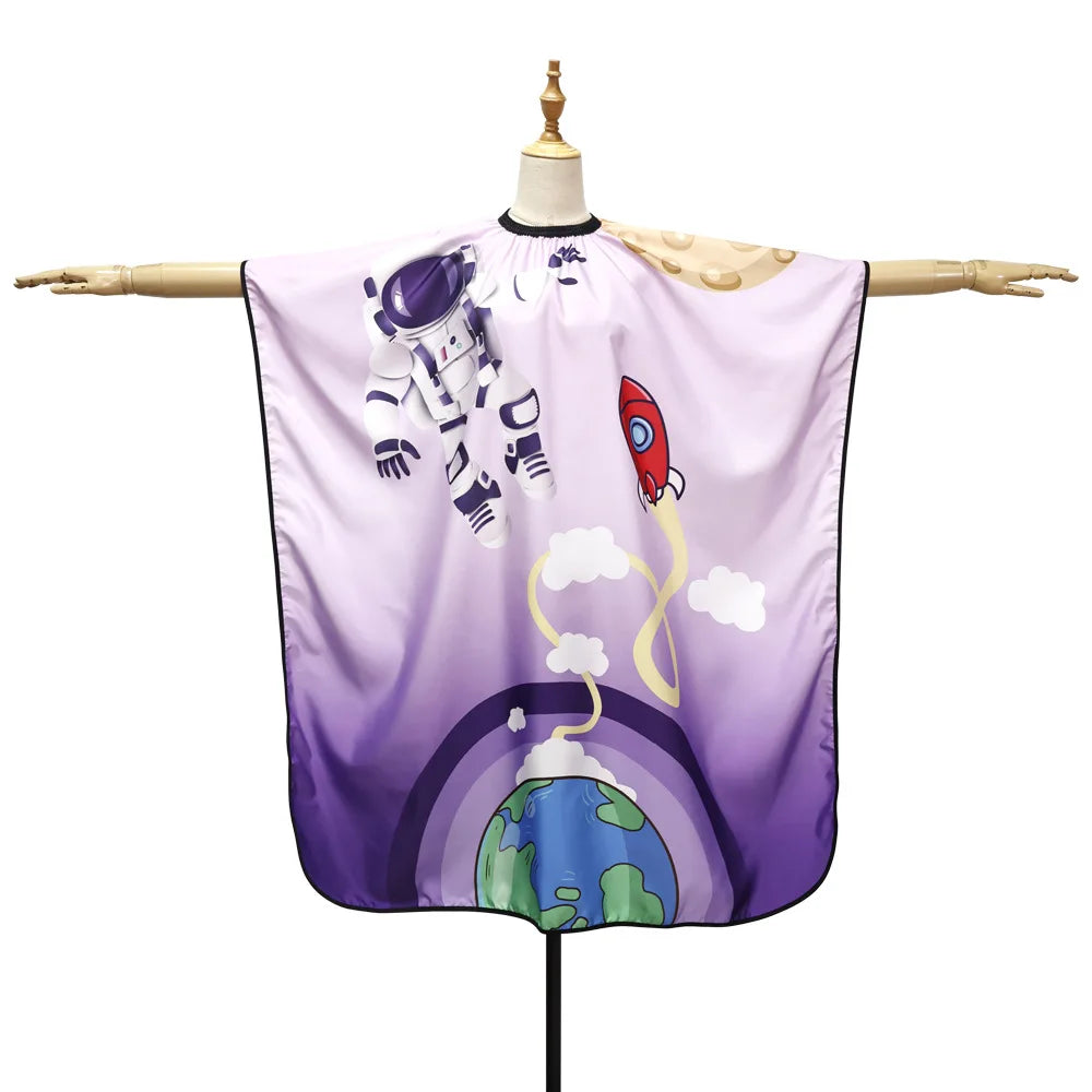 Salon Children  Cartoon Pattern Haircut Apron Waterproof Hairdressing Cloth Cape Professional Barbershop Styling Accessories