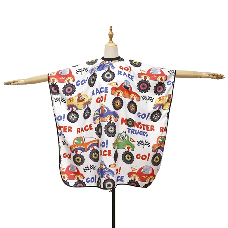 Salon Children  Cartoon Pattern Haircut Apron Waterproof Hairdressing Cloth Cape Professional Barbershop Styling Accessories