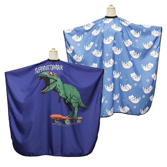 Salon Children  Cartoon Pattern Haircut Apron Waterproof Hairdressing Cloth Cape Professional Barbershop Styling Accessories
